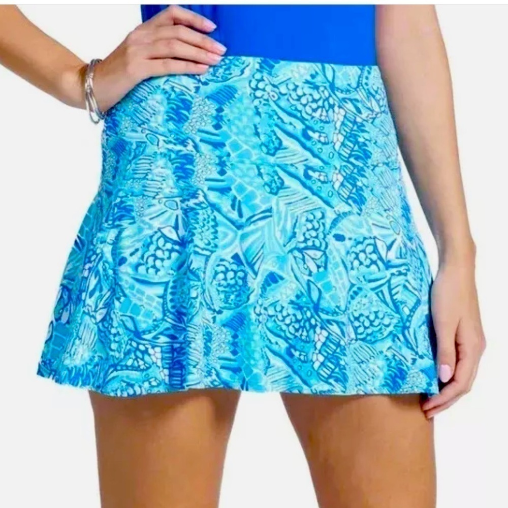 Ibkul Krista Swing Skort Blue Turquoise Size Large